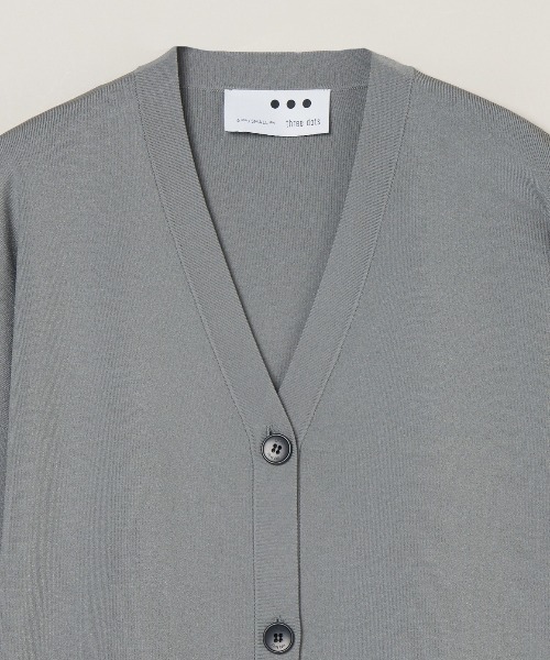 three dots（スリードッツ）の「スリークセーター ボタンカーディガン（Tシャツ/カットソー・レディース・ブラック/ホワイト/ライトブルー/オレンジ/グレー・SMALL）」の8枚目の写真