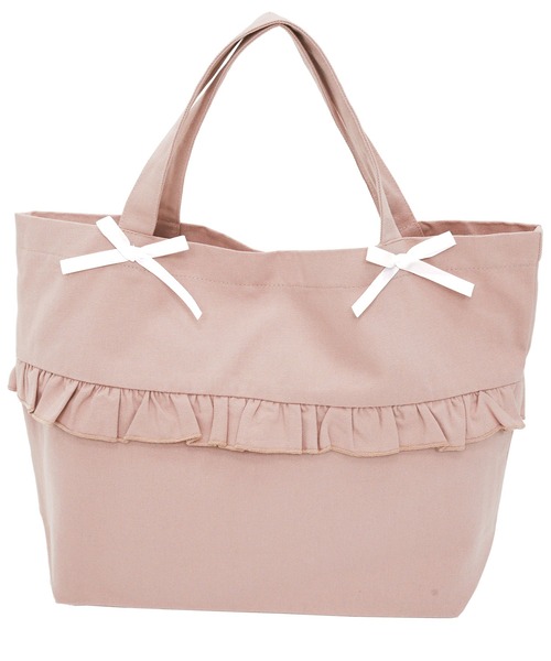 Bee des Bee（ビーデスビー）の「フリル＆リボン レッスントートバッグ（トートバッグ・キッズ・ピンク/ブラック/アイボリー・フリー）」の5枚目の写真