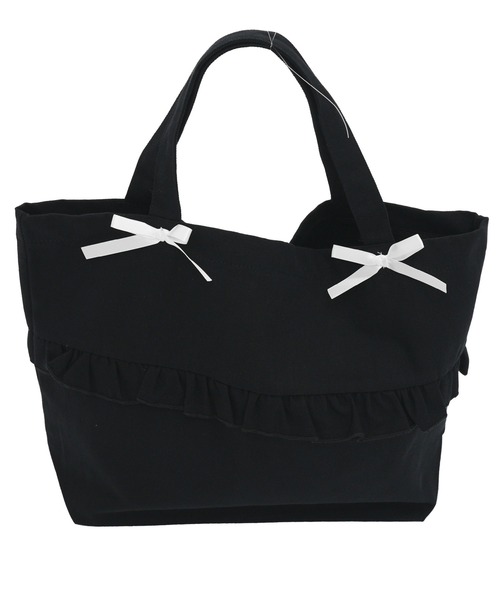 Bee des Bee（ビーデスビー）の「フリル＆リボン レッスントートバッグ（トートバッグ・キッズ・ピンク/ブラック/アイボリー・フリー）」の6枚目の写真