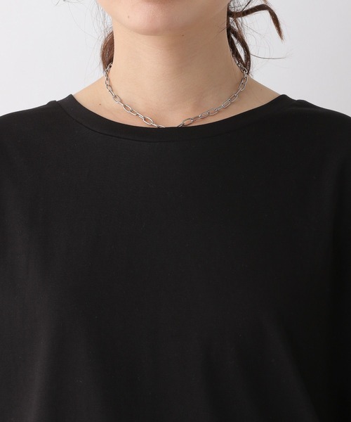 LEPSIM（レプシィム）の「【3つの機能付き】裾ラウンドBIGチュニック　987482（Tシャツ/カットソー・レディース・ライトグリーン/ライトグレー/グレイッシュベージュ/ブラック/ホワイト×ブラック/レッド/ボルドー・FREE）」の17枚目の写真