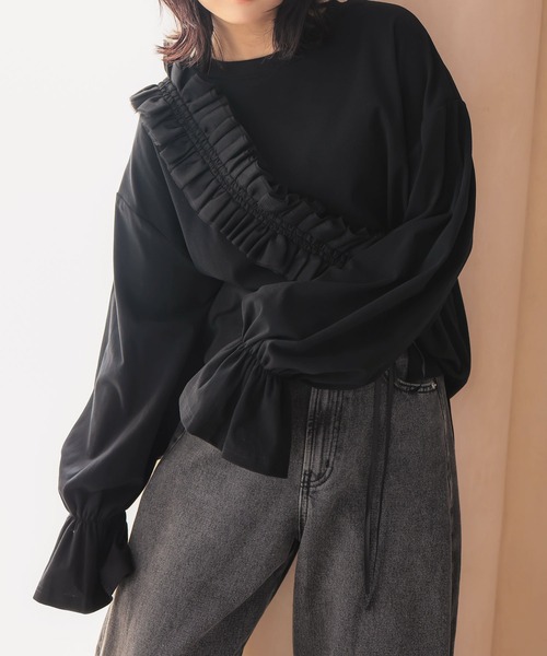 KOBE LETTUCE（コウベレタス）の「チュールショルダーサスペンダー（サスペンダー・レディース・ブラック/アイボリー系/グレー・F）」の8枚目の写真