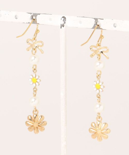 tone(トーン)の「【RosraiE】マーガレット リボンパール ロング ピアス(MA)(ピアス(両耳用)・レディース・ゴールド・FREE)」の7枚目の写真