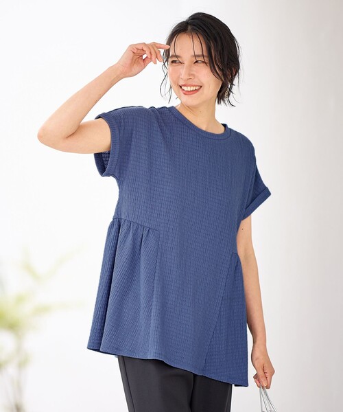ANY（エニィ）の「フクレジャージチュニック（Tシャツ/カットソー・レディース・ブルー系/ブラック系/アイボリー系・F）」の3枚目の写真