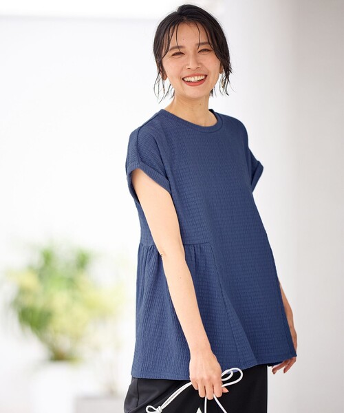 ANY（エニィ）の「フクレジャージチュニック（Tシャツ/カットソー・レディース・ブルー系/ブラック系/アイボリー系・F）」の18枚目の写真