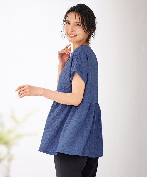 ANY（エニィ）の「フクレジャージチュニック（Tシャツ/カットソー・レディース・ブルー系/ブラック系/アイボリー系・F）」の17枚目の写真