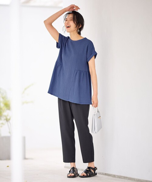 ANY（エニィ）の「フクレジャージチュニック（Tシャツ/カットソー・レディース・ブルー系/ブラック系/アイボリー系・F）」の12枚目の写真