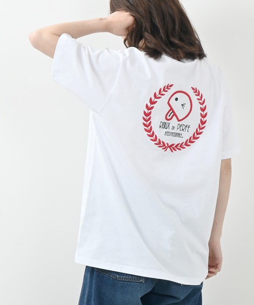 [ROUXDI PERFE ルゥディパフィー]リーフエンブレム刺繍ベーマークTシャツ（Tシャツ/カットソー）｜Felt-Maglietta（フェルトマリエッタ） 6,600円