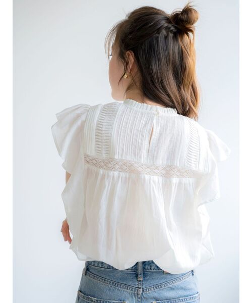 Ungrid（アングリッド）の「コットンノースリフリルブラウス（シャツ/ブラウス・レディース・ブラック/ピンク/オフホワイト・FREE）」の8枚目の写真