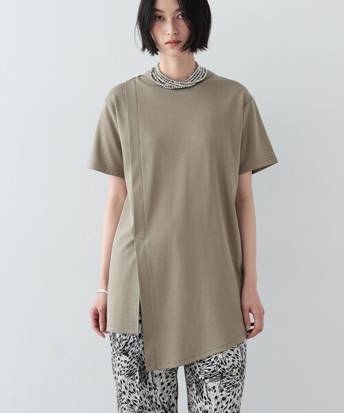 GALLEST（ギャレスト）の「◆スリットロングTシャツ（Tシャツ/カットソー・レディース・ホワイト系/カーキ/ブラック・38）」の12枚目の写真