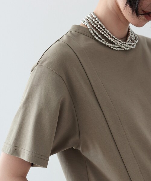 GALLEST（ギャレスト）の「◆スリットロングTシャツ（Tシャツ/カットソー・レディース・ホワイト系/カーキ/ブラック・38）」の5枚目の写真