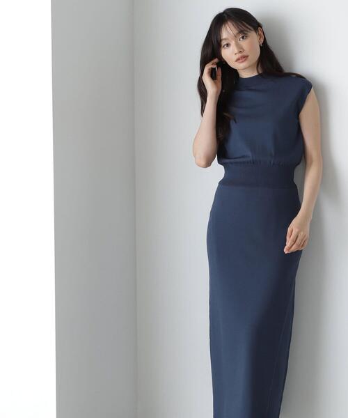 NATURAL BEAUTY BASIC(ナチュラルビューティーベーシック)の「ニットセットアップ(ワンピース・レディース・ブラック/ダークブルー/ダークブラウン・MEDIUM)」の3枚目の写真