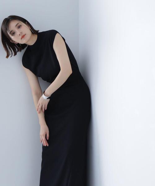 NATURAL BEAUTY BASIC(ナチュラルビューティーベーシック)の「ニットセットアップ(ワンピース・レディース・ブラック/ダークブルー/ダークブラウン・MEDIUM)」の1枚目の写真