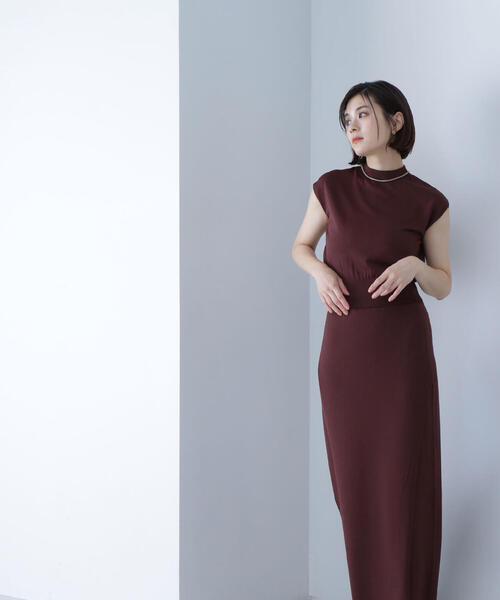 NATURAL BEAUTY BASIC（ナチュラルビューティーベーシック）の「ニットセットアップ（ワンピース・レディース・ブラック/ダークブルー/ダークブラウン・MEDIUM）」の18枚目の写真