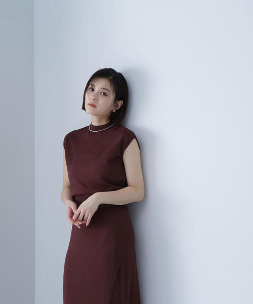 NATURAL BEAUTY BASIC（ナチュラルビューティーベーシック）の「ニットセットアップ（ワンピース・レディース・ブラック/ダークブルー/ダークブラウン・MEDIUM）」の16枚目の写真