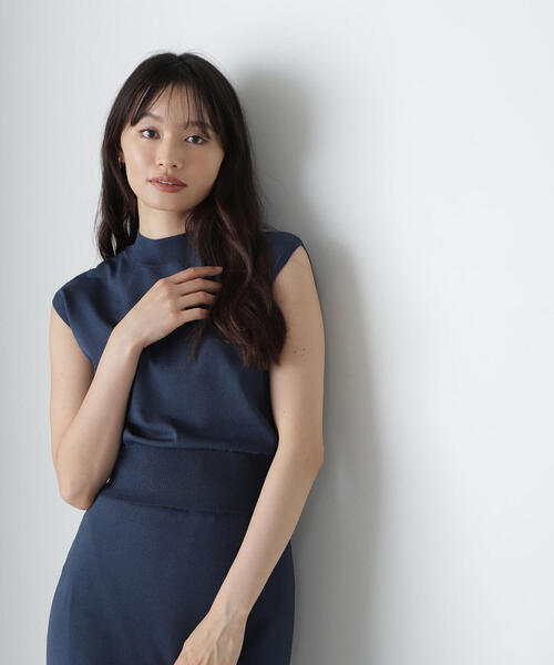 NATURAL BEAUTY BASIC（ナチュラルビューティーベーシック）の「ニットセットアップ（ワンピース・レディース・ブラック/ダークブルー/ダークブラウン・MEDIUM）」の10枚目の写真