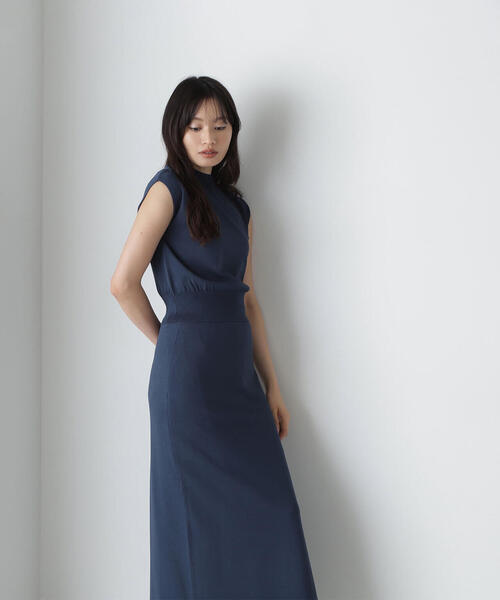 NATURAL BEAUTY BASIC（ナチュラルビューティーベーシック）の「ニットセットアップ（ワンピース・レディース・ブラック/ダークブルー/ダークブラウン・MEDIUM）」の6枚目の写真