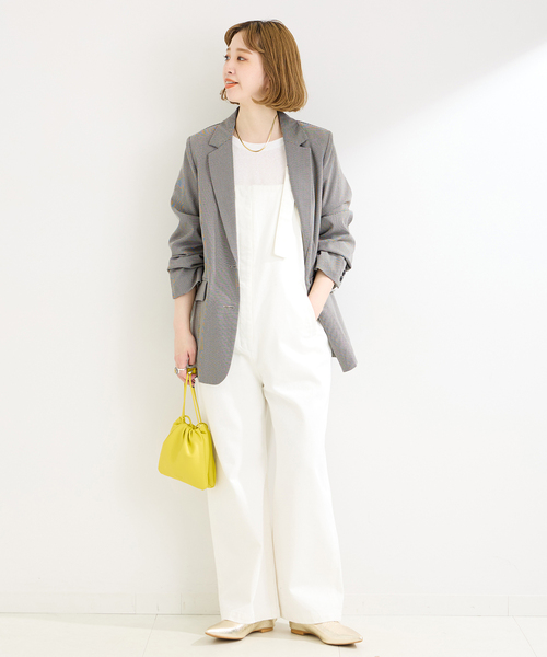 B.C STOCK（ベーセーストック）の「2ボタンシングルジャケット（テーラードジャケット・レディース・ライトグレー/ブラック系その他・FREE）」の3枚目の写真