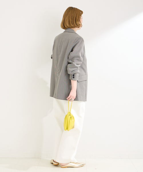 B.C STOCK（ベーセーストック）の「2ボタンシングルジャケット（テーラードジャケット・レディース・ライトグレー/ブラック系その他・FREE）」の5枚目の写真