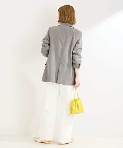 B.C STOCK（ベーセーストック）の「2ボタンシングルジャケット（テーラードジャケット・レディース・ライトグレー/ブラック系その他・FREE）」の6枚目の写真