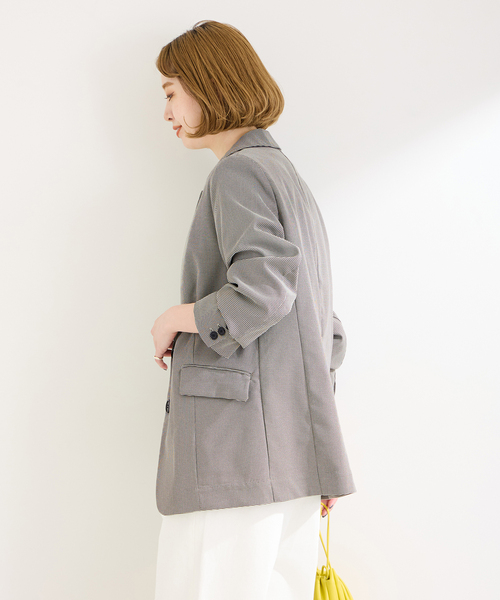 B.C STOCK（ベーセーストック）の「2ボタンシングルジャケット（テーラードジャケット・レディース・ライトグレー/ブラック系その他・FREE）」の9枚目の写真