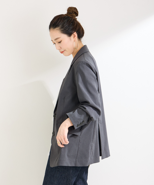 B.C STOCK（ベーセーストック）の「2ボタンシングルジャケット（テーラードジャケット・レディース・ライトグレー/ブラック系その他・FREE）」の20枚目の写真