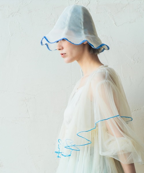 ORIENT MILLINERY（オリエント ミリナリー）の「campanula【ｶﾝﾊﾟﾆｭﾗ】シアーチューリップハット（ハット・レディース・ベージュ/ブラック/オフホワイト・FREE）」の5枚目の写真