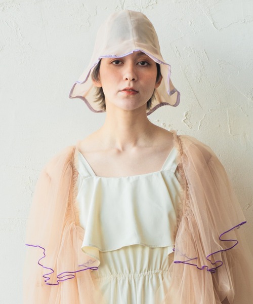 ORIENT MILLINERY（オリエント ミリナリー）の「campanula【ｶﾝﾊﾟﾆｭﾗ】シアーチューリップハット（ハット・レディース・ベージュ/ブラック/オフホワイト・FREE）」の10枚目の写真