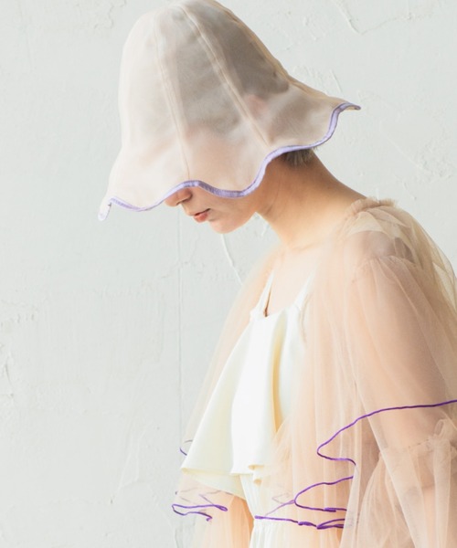 ORIENT MILLINERY（オリエント ミリナリー）の「campanula【ｶﾝﾊﾟﾆｭﾗ】シアーチューリップハット（ハット・レディース・ベージュ/ブラック/オフホワイト・FREE）」の9枚目の写真