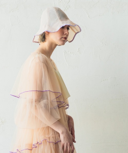 ORIENT MILLINERY（オリエント ミリナリー）の「campanula【ｶﾝﾊﾟﾆｭﾗ】シアーチューリップハット（ハット・レディース・ベージュ/ブラック/オフホワイト・FREE）」の13枚目の写真