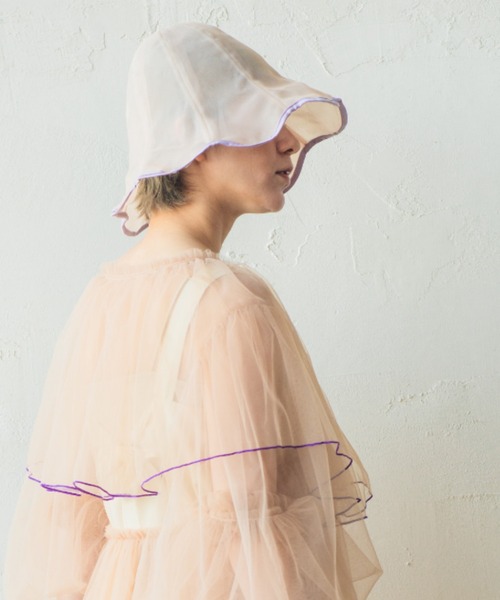ORIENT MILLINERY（オリエント ミリナリー）の「campanula【ｶﾝﾊﾟﾆｭﾗ】シアーチューリップハット（ハット・レディース・ベージュ/ブラック/オフホワイト・FREE）」の16枚目の写真