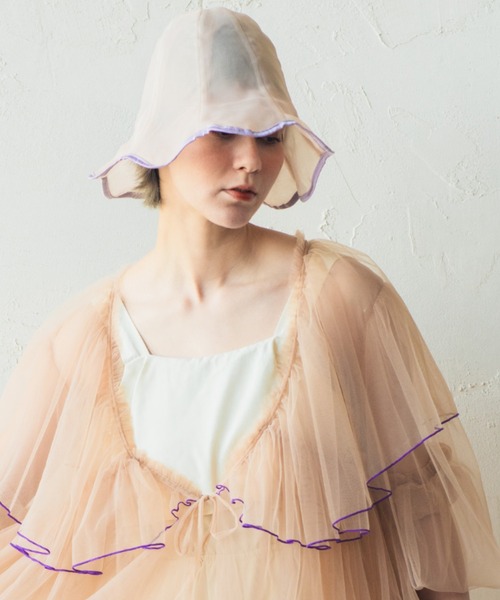 ORIENT MILLINERY（オリエント ミリナリー）の「campanula【ｶﾝﾊﾟﾆｭﾗ】シアーチューリップハット（ハット・レディース・ベージュ/ブラック/オフホワイト・FREE）」の14枚目の写真