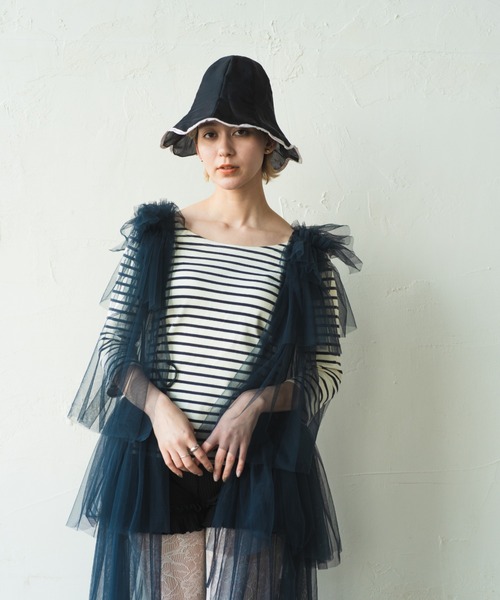 ORIENT MILLINERY（オリエント ミリナリー）の「campanula【ｶﾝﾊﾟﾆｭﾗ】シアーチューリップハット（ハット・レディース・ベージュ/ブラック/オフホワイト・FREE）」の18枚目の写真