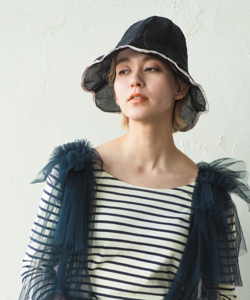 ORIENT MILLINERY（オリエント ミリナリー）の「campanula【ｶﾝﾊﾟﾆｭﾗ】シアーチューリップハット（ハット・レディース・ベージュ/ブラック/オフホワイト・FREE）」の19枚目の写真