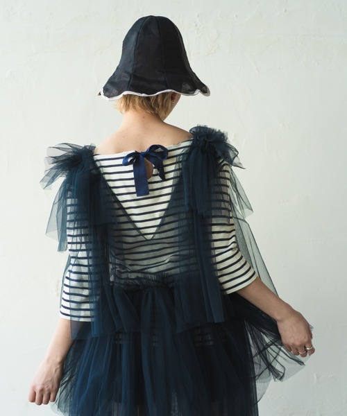 ORIENT MILLINERY（オリエント ミリナリー）の「campanula【ｶﾝﾊﾟﾆｭﾗ】シアーチューリップハット（ハット・レディース・ベージュ/ブラック/オフホワイト・FREE）」の21枚目の写真