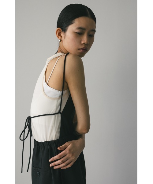 STYLEMIXER(スタイルミキサー)の「バックストリングサロペット(つなぎ/オールインワン・レディース・グレー/ブラック・SMALL/MEDIUM)」の8枚目の写真