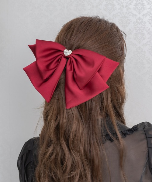 ビジューハートリボンバレッタ（バレッタ/ヘアクリップ）｜couture BY