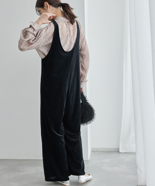 ROPE' PICNIC(ロペピクニック)の「ベロアロンパース(つなぎ/オールインワン・レディース・ブラック・36/38)」の5枚目の写真