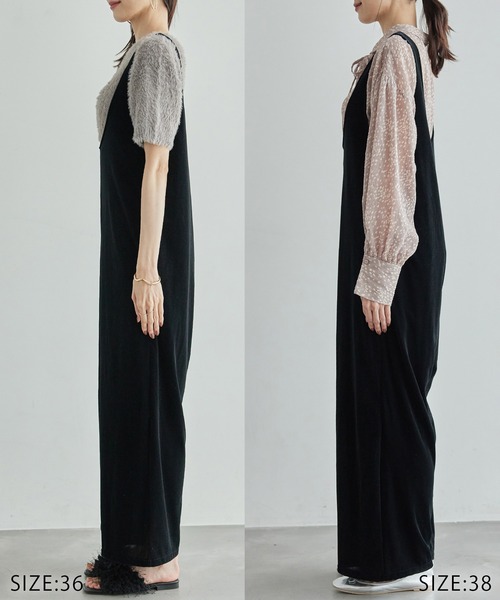 ROPE' PICNIC(ロペピクニック)の「ベロアロンパース(つなぎ/オールインワン・レディース・ブラック・36/38)」の12枚目の写真