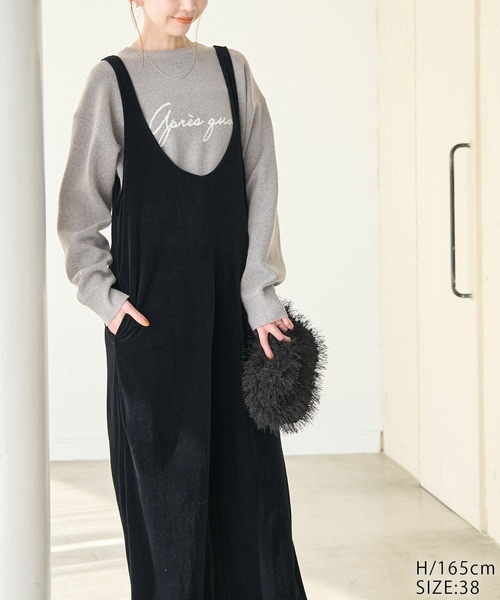 ROPE' PICNIC(ロペピクニック)の「ベロアロンパース(つなぎ/オールインワン・レディース・ブラック・36/38)」の14枚目の写真