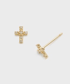 ⭐️美品⭐️ anq. k10 ペアシェイプバー　ピアス anq. ピアス 「anq.」K10 ペアシェイプ ダイヤモンドパヴェ