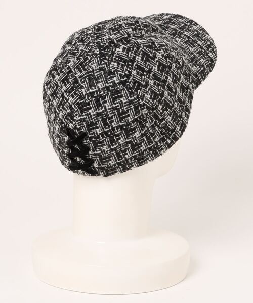 Chapeau d' O(シャポードオー)の「Chapeau d' O Lame Tape Mix Tweed Cap / シャポードオー(キャップ・レディース・ブラック/ネイビー/ベージュ・M/57.5cm)」の5枚目の写真