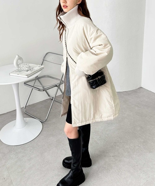 GeeRA（ジーラ）の「リブタートルフェイクダウンコート（ダウンジャケット/コート・レディース・ブラック/アイボリー・MEDIUM/LARGE）」の15枚目の写真