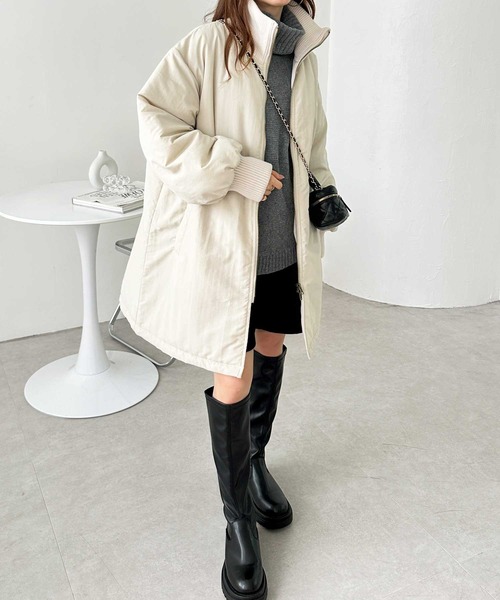 GeeRA（ジーラ）の「リブタートルフェイクダウンコート（ダウンジャケット/コート・レディース・ブラック/アイボリー・MEDIUM/LARGE）」の18枚目の写真