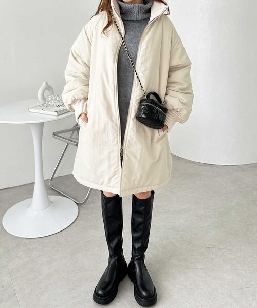 GeeRA（ジーラ）の「リブタートルフェイクダウンコート（ダウンジャケット/コート・レディース・ブラック/アイボリー・MEDIUM/LARGE）」の20枚目の写真