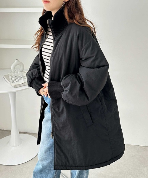 GeeRA（ジーラ）の「リブタートルフェイクダウンコート（ダウンジャケット/コート・レディース・ブラック/アイボリー・MEDIUM/LARGE）」の8枚目の写真