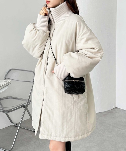 GeeRA（ジーラ）の「リブタートルフェイクダウンコート（ダウンジャケット/コート・レディース・ブラック/アイボリー・MEDIUM/LARGE）」の3枚目の写真