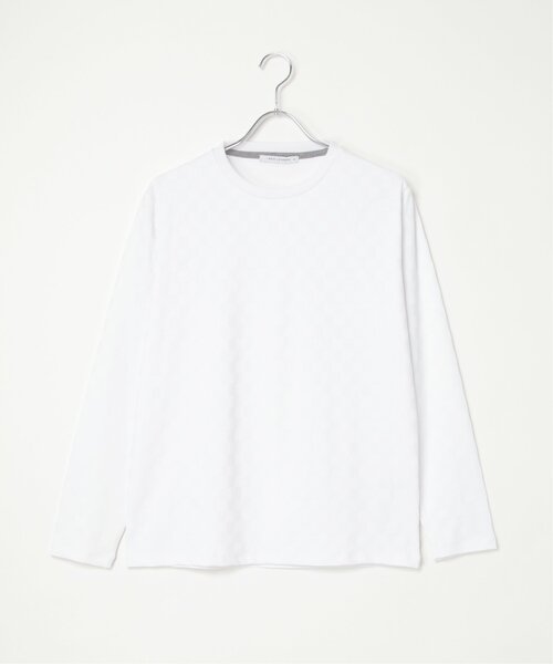 ikka(イッカ)の「リンクスジャカード市松ロンT(Tシャツ/カットソー・メンズ・ワイン/グレー/ホワイト/ブラック・M/L/XL/S)」の16枚目の写真