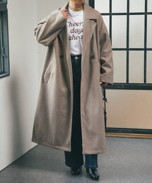 un dix cors | 《スリットが抜け感をプラス》サイドスリットロングテーラードコート(チェスターコート)