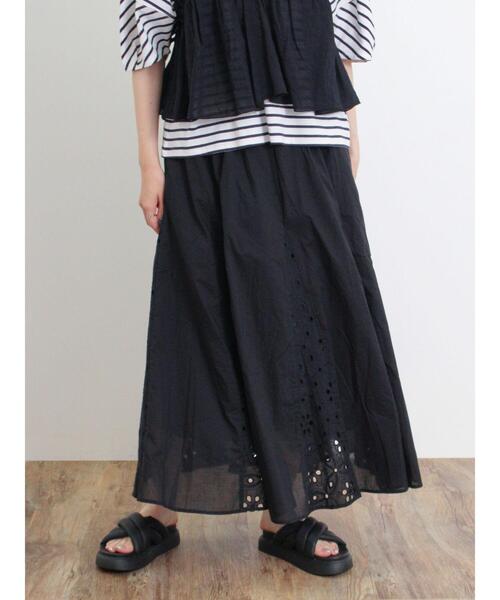 Samansa Mos2（サマンサ モスモス）の「オーバーレースパネル切替スカート（スカート・レディース・ブラック/キナリ/モカ・F）」の2枚目の写真