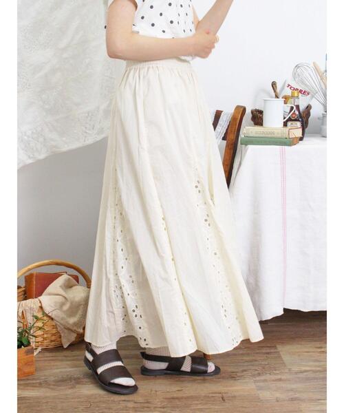 Samansa Mos2（サマンサ モスモス）の「オーバーレースパネル切替スカート（スカート・レディース・ブラック/キナリ/モカ・F）」の7枚目の写真